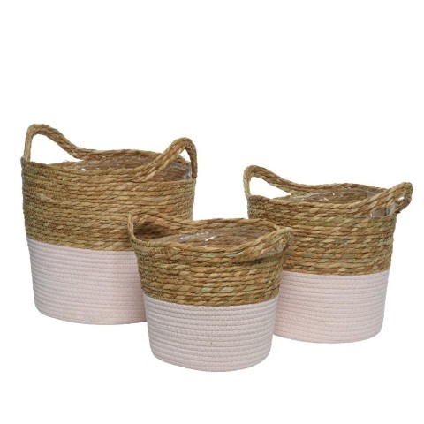 SET 3 CESTI PINK TONDI H31 D33